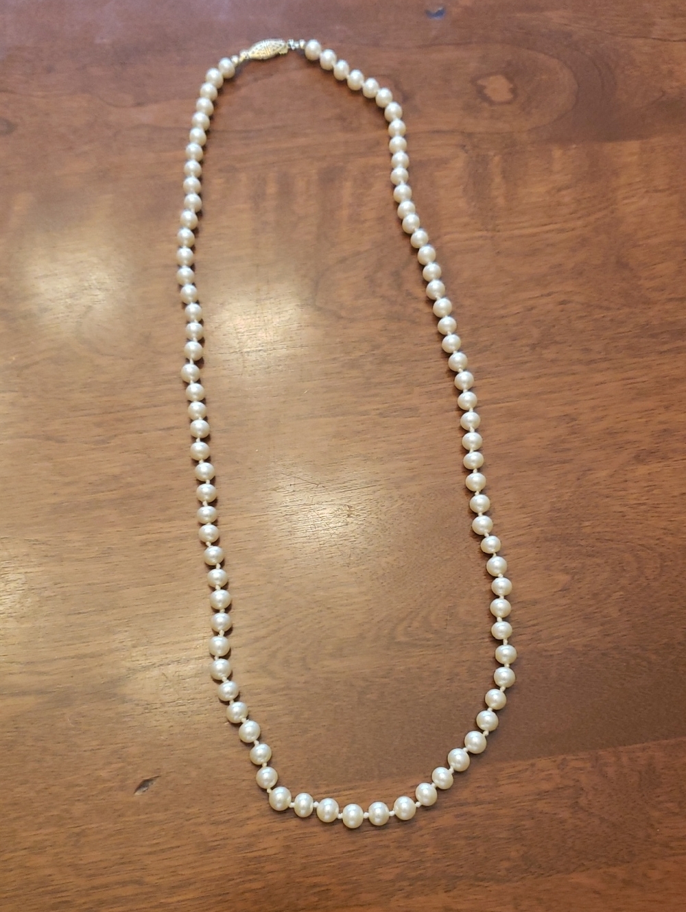 Classic Pearl Strand Necklace - Ivory Pearls- 25" L